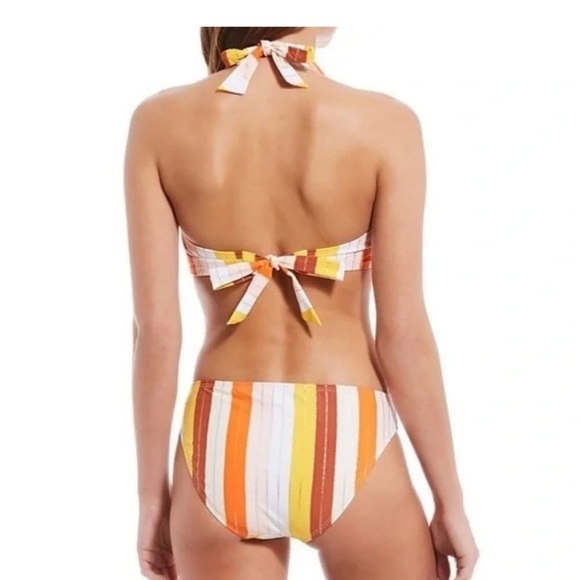 Gibson *Latimer 2 piece bikini swimsuit Stripe mod retro mid rise boho XS - Picture 2 of 8